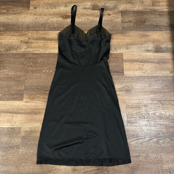 Vintage Handmade Slip Dress Dark Green Gray Satin Sleeveless Romantic Fairy - Picture 2 of 9